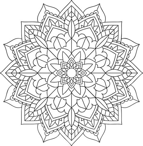 Simple Floral Mandala - Mandalas Coloring Pages for adults