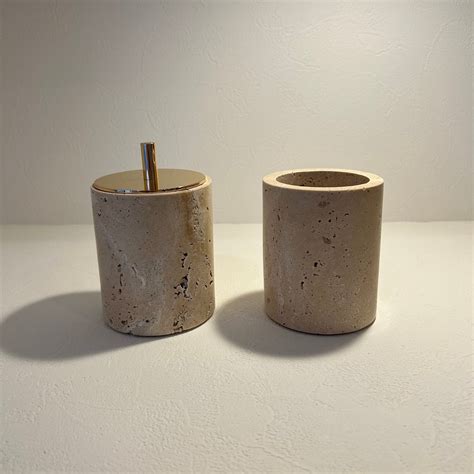travertine／Pen cup／cotton swab case | -Lili HOME- 海外インテリア雑貨・生活雑貨