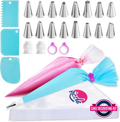 Amazon.com: Riccle Piping Bags and Tips Set, 11.8 Inch 100 Anti Burst ...