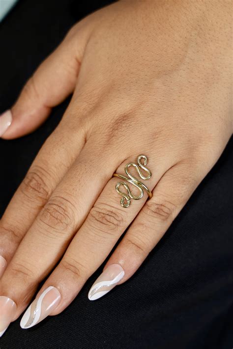 Aura d’Oro Free Sized - Adjustable Brass Ring - Nickel and Lead Free P ...