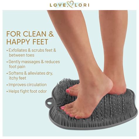 Love Lori X-Large Grey Silicone Shower Foot Scrubber for Achy Feet ...