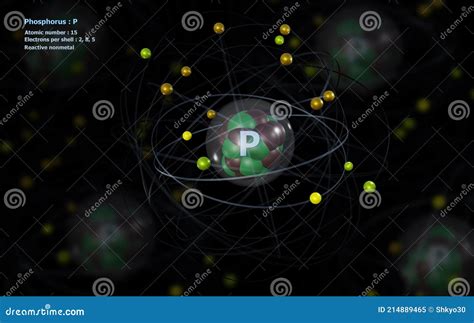 Phosphorus Atom Bohr Model Cartoon Vector | CartoonDealer.com #267662195