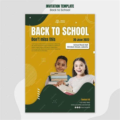 Back to school invitation template design | Free PSD