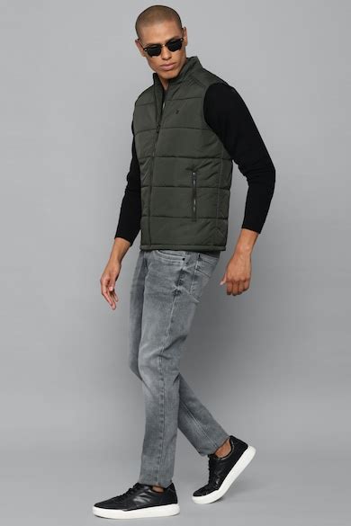 Buy Men Grey Textured Sleeveless Casual Jacket Online - 776338 | Allen ...