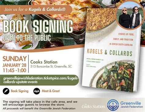 Kugels & Collads - Greenville Book Signing Event, The Cook's Station ...