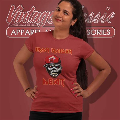 Nba Miami Heat Iron Maiden Band Shirt - Vintagenclassic Tee