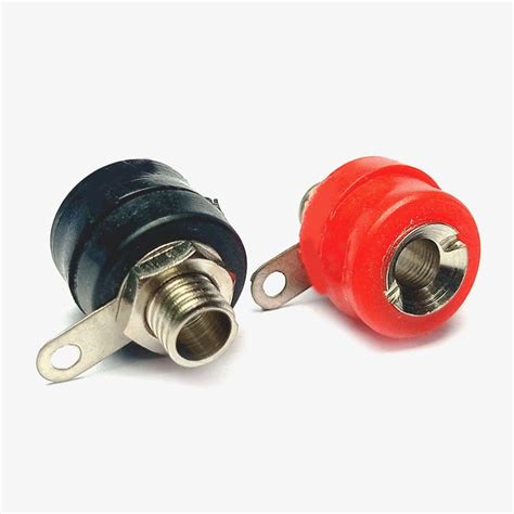 Banana Plug 4mm Female Socket Connector (Red & Black Pair ...
