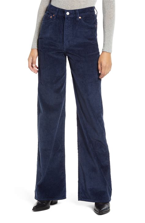Women's Levi's Ribcage Wide Leg Corduroy Pants, Size 23 x 34 - Blue ...