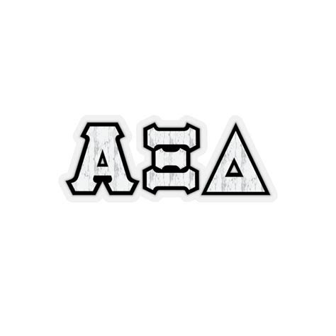 Alpha Xi Delta Marble With Black Border Letter Sticker - Etsy