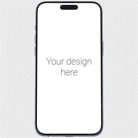 Premium PSD | Front view mockup of blue smartphone similar to Iphone 15 ...