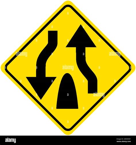 Divided Highway Ends Sign
