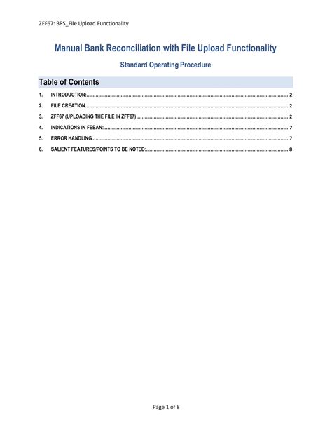 Standard Operating Procedure (SOP) Manual Bank Reconciliation with File ...