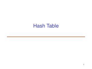 Hash Table 的图像结果
