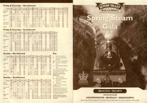 Image result for SVR Timetable