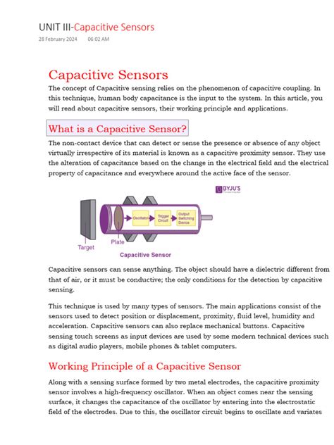 Image result for How Capacitive Sensor Works