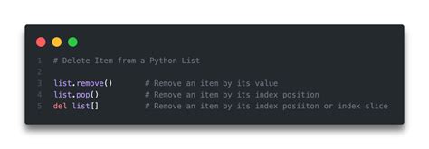 Image result for Remove Item From List Python