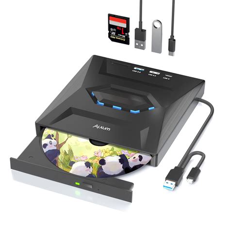 Alxum External CD/DVD Drive for Laptop, Type-C USB 3.0 Portable Player ...