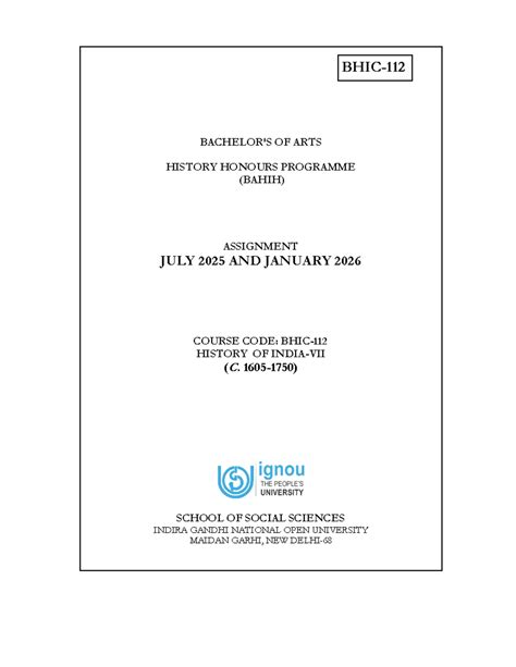 BHIC-112 ENG Tutor Marked Assignments for 2025-26 - Studocu
