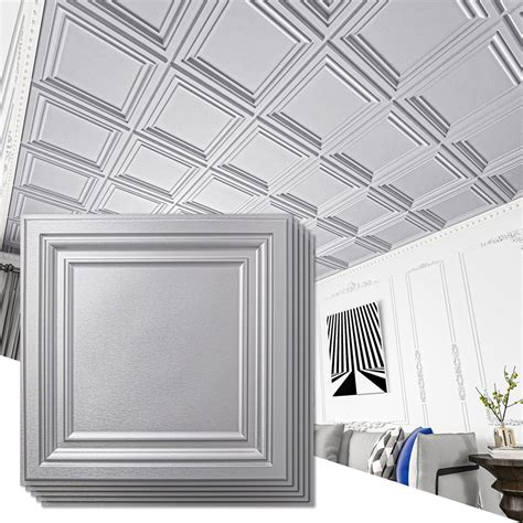 24x24 Ceiling Tiles Art3d White 3D Drop Ceiling Tiles 24x24 Inch (12 ...
