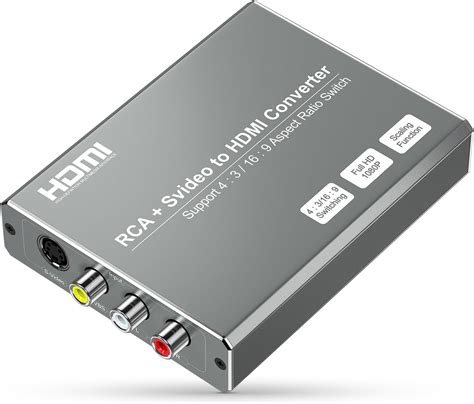 AV Svideo to HDMI Converter with 4 : 3/16 : 9 Aspect Ratio Switch, S ...