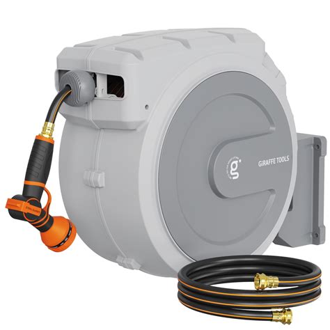 Giraffe Tools Retractable Garden Hose Reel, 5/8 in x 90 ft Heavy Duty ...