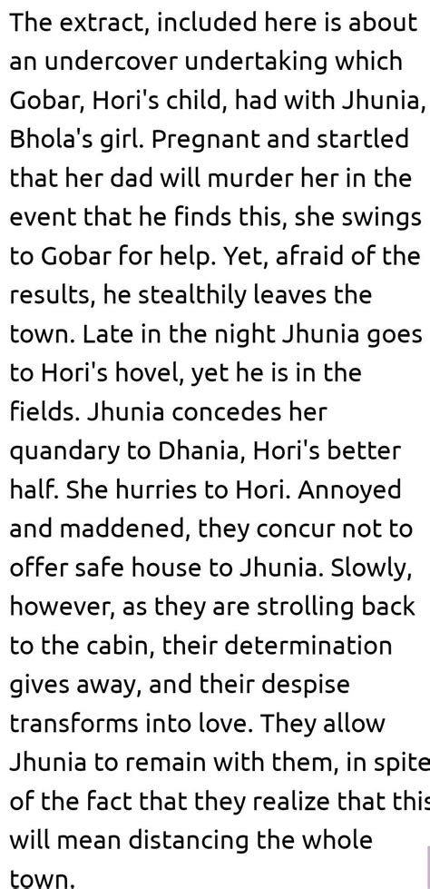 godan ka saar short - Brainly.in