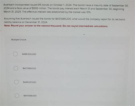 Solved Auerbach Incorporated issued 8% bonds on October | Chegg.com