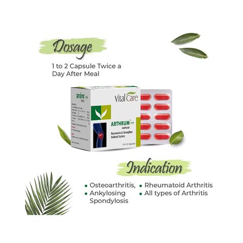 Vital Care Arthrum Plus Capsule Ayurvedic Mobility Restorer (10x10 ...