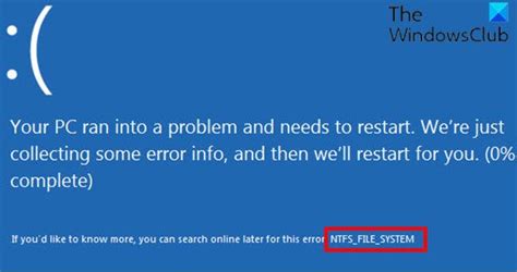 Image result for Windows.com Stopcode NTFS File System