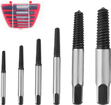 Easy Out Bolt Extractor Set, 6PCS Screw Extractor Set Broken Stud Screw ...