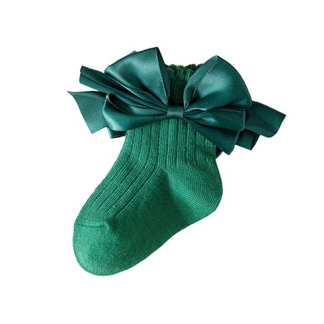 Green Childrens Christmas Socks With Cute Prints For Girls During Fall ...