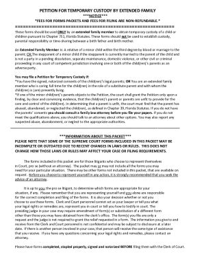 Temporary Custody Forms - Florida Court Forms - Blank Fillable Template ...