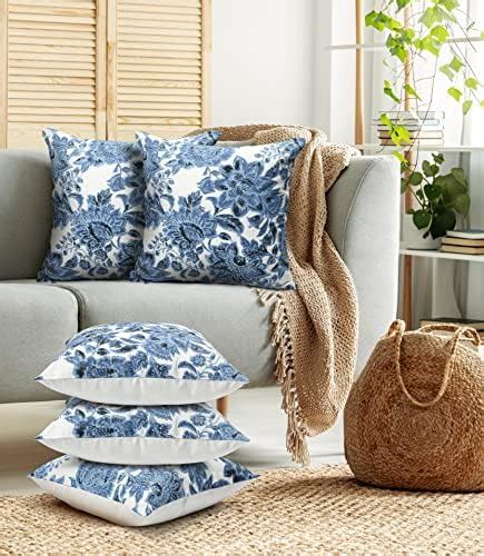 Buy STITCHNEST Ethnic Persian Art Box Printed Poly Cotton Blue Brown ...