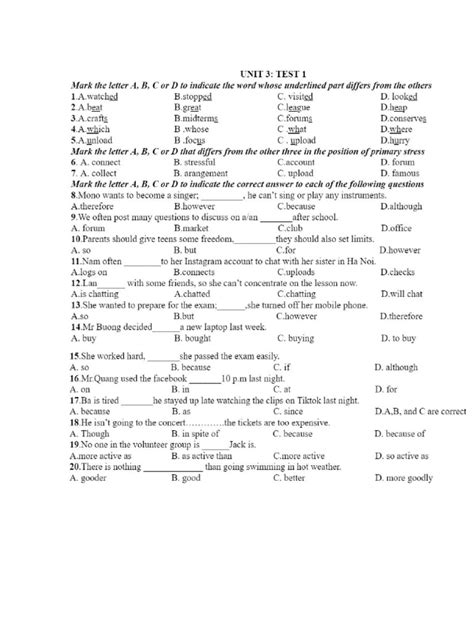 Image result for Unit 3 Test Tips