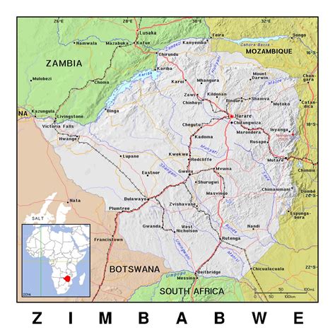 zimbabwe location in africa map