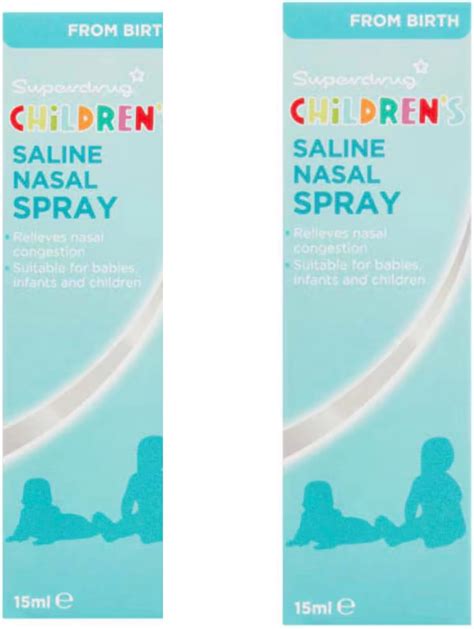 2 X Childrens Saline Nasal Spray 15ml - Soothing spray to help clear ...