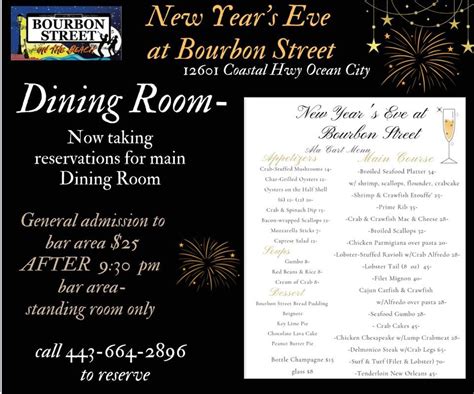 NYE Dining Room , Bourbon Street on the Beach, Ocean City, 31 December ...