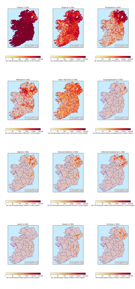 Main Religions in Ireland according to the 1901 Census : r/MapPorn
