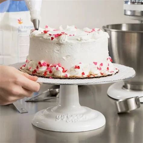 Cake Stand - Revolving Cake Stand with Cast Iron Base and Aluminum Top ...