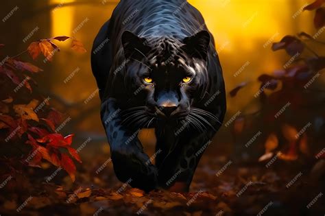 Magnífica pantera negra o jaguar en la selva tropical, papel tapiz, un ...