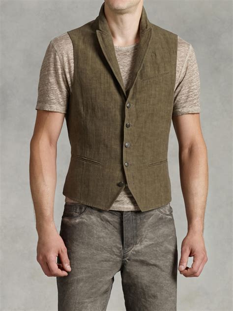 John Varvatos Peak Lapel Vest in Brown for Men | Lyst