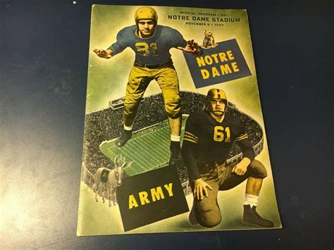 original ,complete 1947 ARMY VS. NOTRE DAME COLLEGE FOOTBALL GAME ...