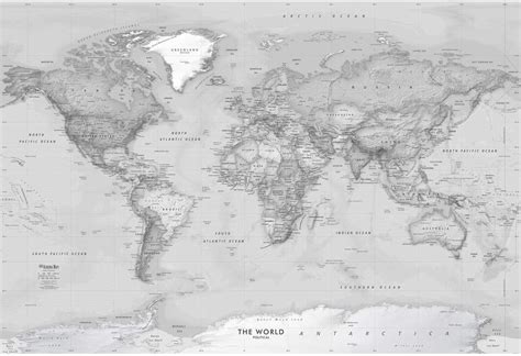 Academia Maps Large 62 x 42 Grayscale World Map Wall | Ubuy India
