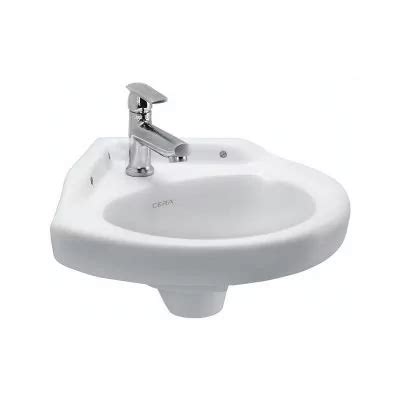 Cera Corner Wall Hung Wash Basin Without Pedestal Snow-White Wholesale ...