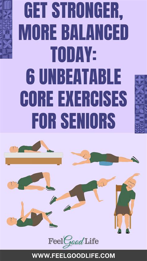 6 easy core exercises for seniors printable workout chart with pictures – Artofit