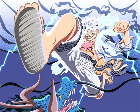 luffy gear 5 vs kaido wallpaper gif