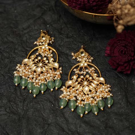 Kundan chandbali Earrings | Polki chandbali Earrings | Trendy Jewellery