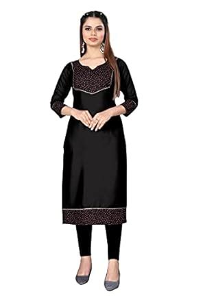Buy MEESORRA Small Polka and Plain Patched Straight Kurta (32) at Amazon.in