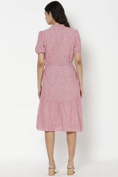 Buy Women Pink Textured Casual Dress Online - 590461 | Allen Solly