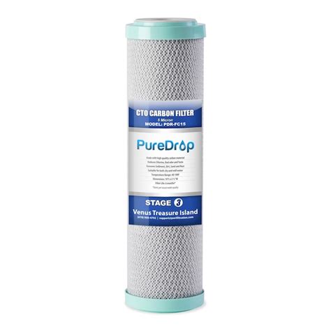 PureDrop PDR-FC15 Carbon Block Under Sink Replacement Filter PDR-FC15 ...
